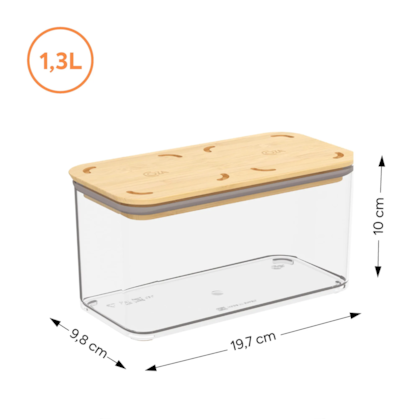 Pote Hermético Modo Bambu 1,3 Litros Cristal 406463009 Coza-4c026f7e-d98b-4083-9218-e2097acd80b0