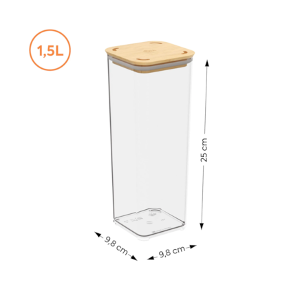 Pote hermético modo bambu 1,5L cristal 40643/3009 Coza-59ac5b3e-3951-49b3-a329-28c83c649ef6
