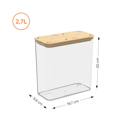Pote Hermético Modo Bambu 2,7 Litros Cristal 40647/3009 Coza-dddd3ded-f9b7-4ad7-9c38-a0b6e1a9f61a