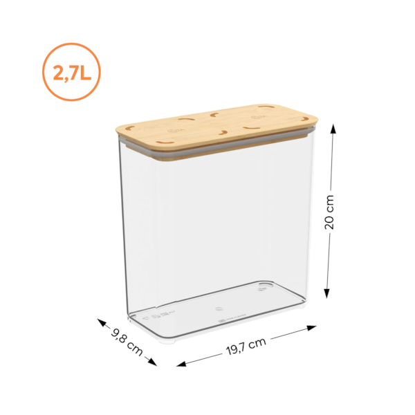 Pote Hermético Modo Bambu 2,7 Litros Cristal 40647/3009 Coza-968d279f-6245-4c87-b639-35b6703055f6