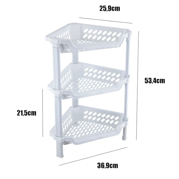 Prateleira Cantoneira para Banheiro Porta Shampoo com 3 Bandejas S11 São Bernardo-7c813836-4ccc-4224-b423-a1f158b858ea