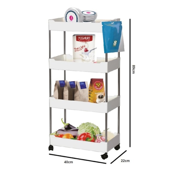 Prateleira Carrinho Organizador Multiuso 4 Andares GH201 Globalmix-60083627-93c6-43d4-bbcf-62462fe62394