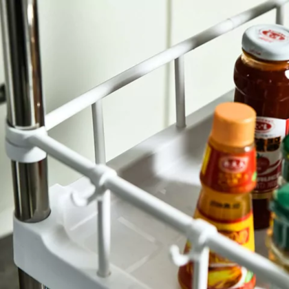 Prateleira Carrinho Organizador Multiuso Branco Em Inox 4 Andares com 2 gavetas GH217 Globamix-4342f16f-071e-4e68-aeb9-27b6f335c304