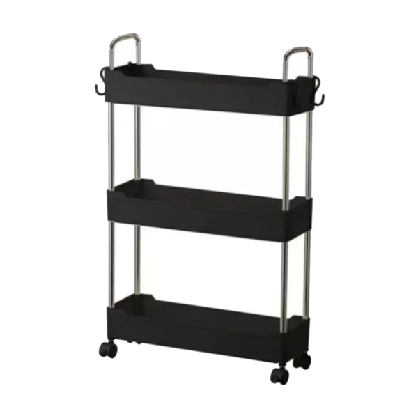 Prateleira carrinho organizador multiuso Preta 3 andares GH204 Globalmix-1dab9739-b29a-4e08-94a7-d685dcd8b7a3
