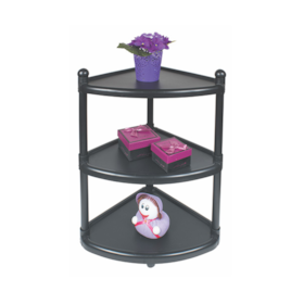 Prateleira de Canto Plástico Preto KIT-H São Bernardo