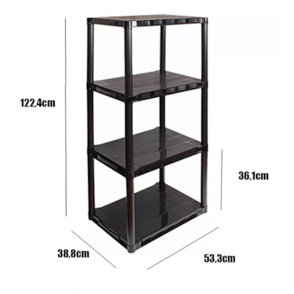 Prateleira Organizadora Modular Shelving Preta PTR10 São Bernardo -ce49150c-9765-462b-9cec-cf763e87671e