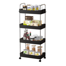 Prateleira Organizadora Multiuso Preto 4 Andares GH203 Globalmix