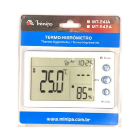 Relógio Termo Higrômetro Branco MT-241A  Minipa    