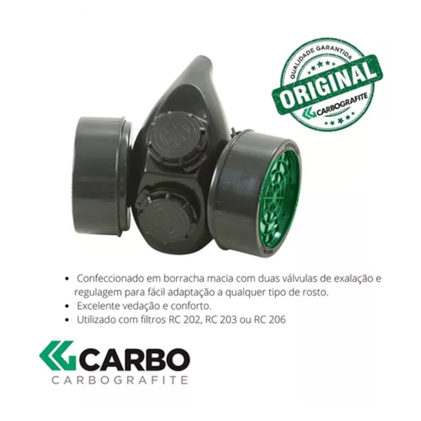 Respirador Semifacial CG306 C/Filtro 203 012290812 CARBOGRAFITE-0847a42e-0149-4b47-8580-df758d69dd6b