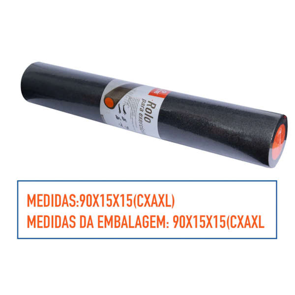 Rolo Para Exercícios de Pilates Foam Roller 90cm x 15cm Laranja/Preto T61 Acte Sports-60a70928-d162-40d3-97b0-2d0514fe5ce1