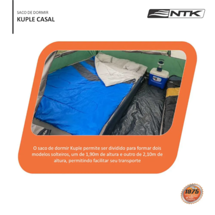 Saco de dormir Kuple Nautika Casal Faixa de Temperatura de -5°C à 5°C Azul  231010 Nautika-91f40461-121f-44f5-8c6b-2fdf487cf822