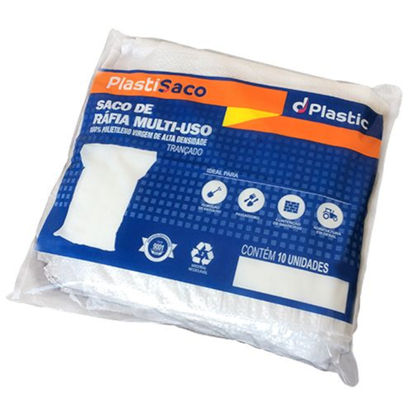 Saco de Ráfia Multiuso PlastiSaco 45cm x 70cm C/10 Unidades PRD00349 DPlastic-e8fc4e33-d1eb-44ca-b2ca-26abe5c08be0