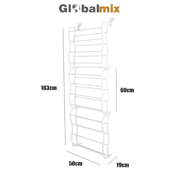 Sapateira Vertical de Parede Shoemaker Closet 1,83m Até 36 Pares Branca GH215 Globalmix -626da8f7-6202-4fd0-af1a-2976ac6f5439