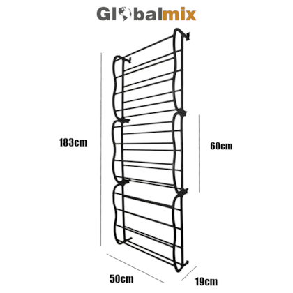 Sapateira Vertical De Parede Shoemaker Closet 1,83m Até 36 Pares Preto GH216 Globalmix -49522057-c51f-4dd5-9e25-48196b23bad9