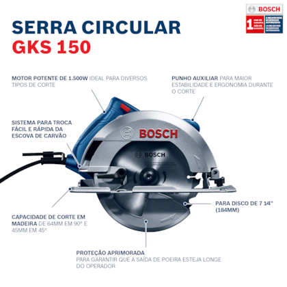 Serra Circular 1.500w GKS 150 184mm Bosch-c7fa3f8e-a9e7-4fda-9eaa-ff6e6532417b