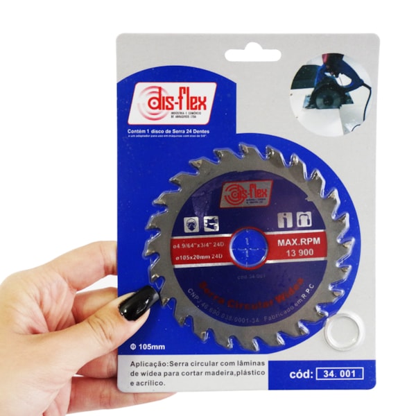 Serra Circular de Widea 105x20mm com 24 Dentes Disflex-d9b30c47-e158-4db5-9a2b-00b426db2165