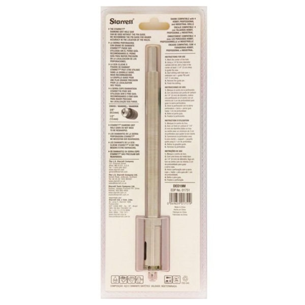 Serra Copo Diamantada 19mm c/ Haste Starrett-f3d456a9-ec19-4adb-9678-59b4a1a7f41a