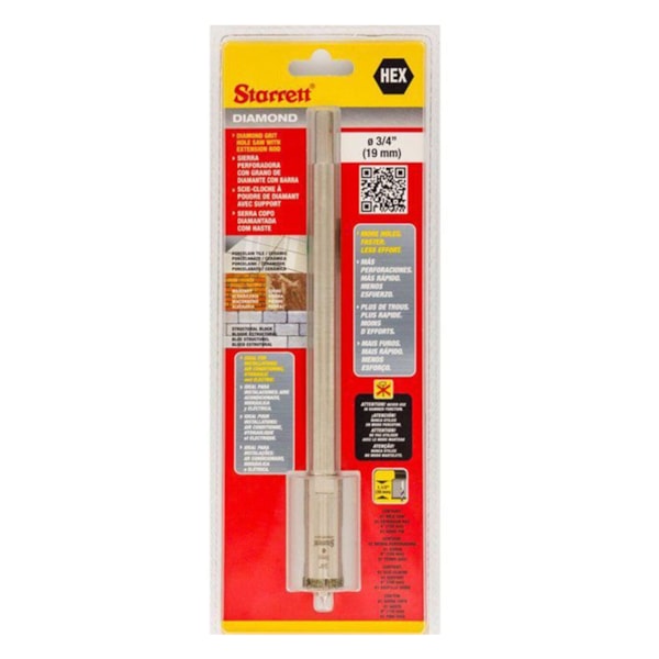 Serra Copo Diamantada 19mm c/ Haste Starrett-886a5e86-ad2d-47fd-824e-fdedcd6ef552