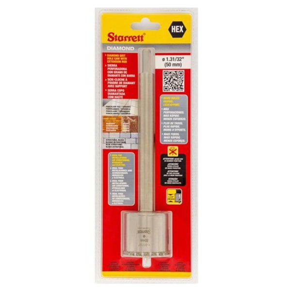 Serra Copo Diamantada 50mm c/ Haste Starrett-90c24463-230c-46fc-b17c-4cbd2381a67b
