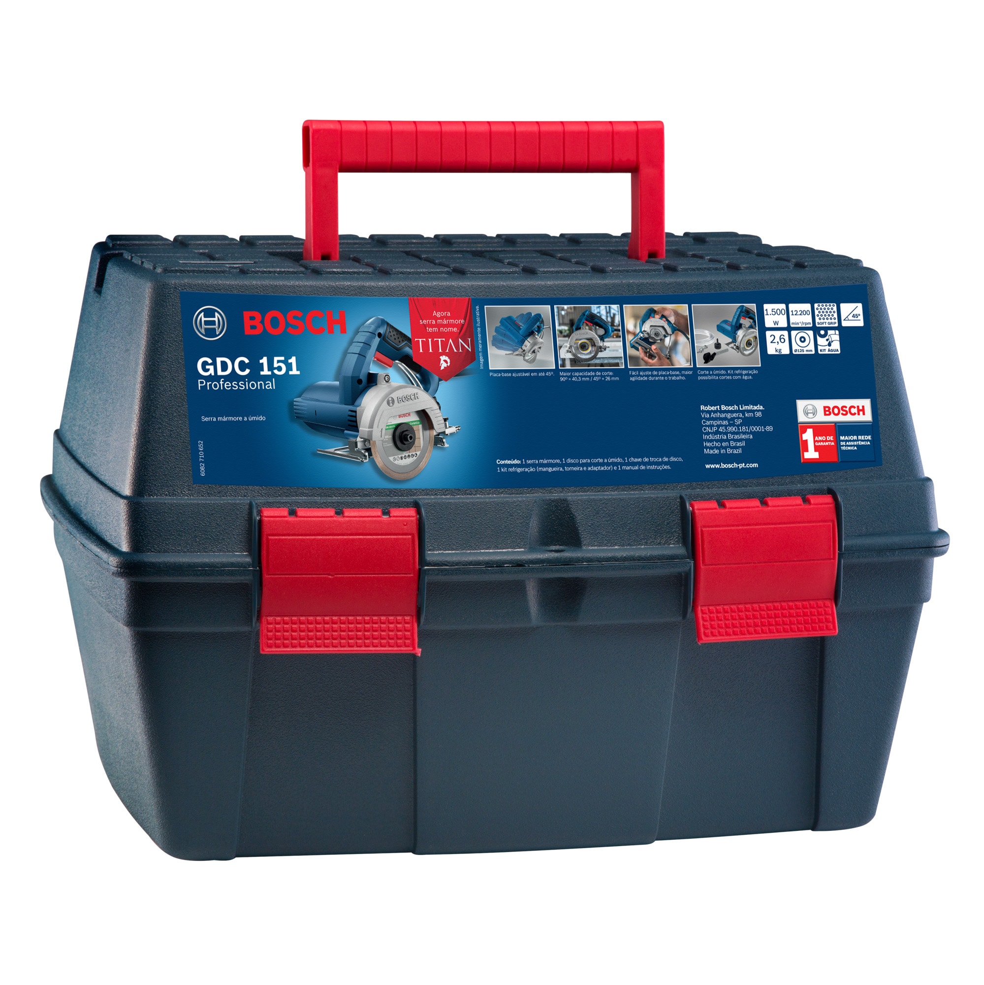 Serra Mármore GDC 151 TITAN 1500W Com Kit Refrigeração E Maleta