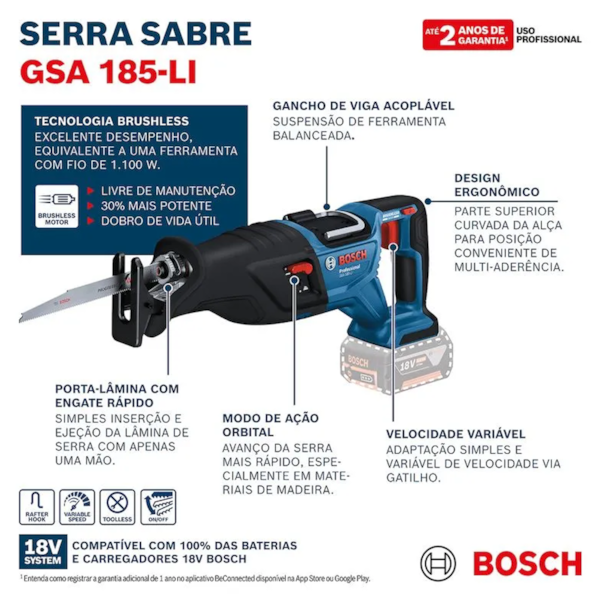 Serra Sabre Bosch 18V Brushless GSA 185-LI  Bosch-3eb43a04-6bd4-4709-888a-1a2766ca7a21