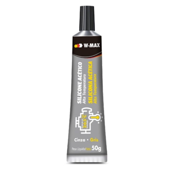 Silicone Acético para Alta Temperatura 50g Cinza 5986323056 W-Max-809cba0f-1517-468b-95f1-b0cd49ada6a4