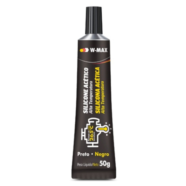 Silicone Acético para Alta Temperatura 50g Preto 5986323055 W-Max-3ab13cf7-11f8-484d-8f1e-68335af9f9ff