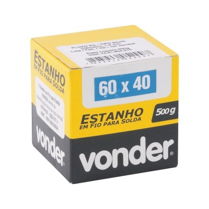 Solda Estanho 60x40 Fio 1,0mm (Cartela 500g) 7451604010 VONDER -1d18e2fe-50f0-40c4-ab04-ffaf3e4064d7