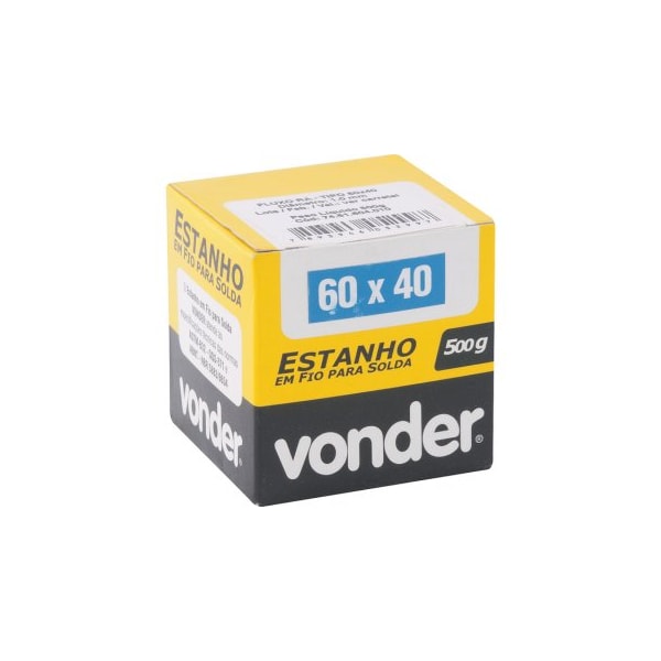 Solda Estanho 60x40 Fio 1,0mm (Cartela 500g) 7451604010 VONDER -e4079dd1-b29b-4780-a3c4-e2eda122a939