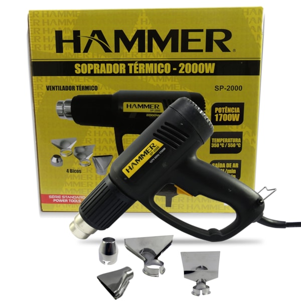 Soprador Térmico 1700w 350 A 550ºc + 4 Bicos Gysp2000 Hammer-260de5b4-a171-4ae0-80df-db57747fe3b4