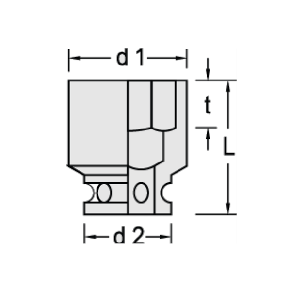 Soquete de Impacto 37mm K19 1/2