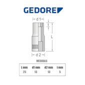 Soquete Estriado 11/32 Pol. Encaixe 1/4 Pol. D20 013156 Gedore