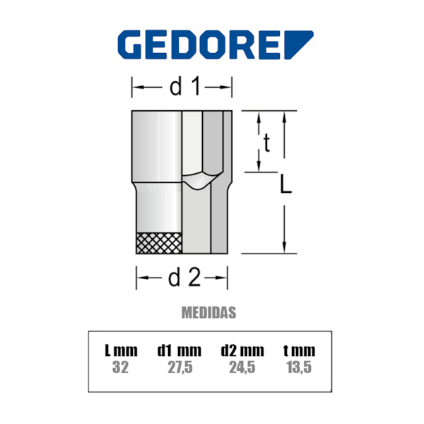 Soquete Estriado 20mm Cromado Encaixe 3/8 Pol. 014015 Gedore -d99d3da7-1fbe-40ac-b0d9-babd9d83dd79