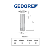 Soquete Sextavado Longo 3/16 Pol. Encaixe 1/4 Pol. 20L 013551 Gedore