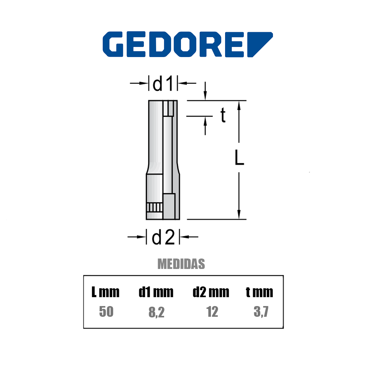 Soquete Sextavado Longo 3/16 Pol. Encaixe 1/4 Pol. 20L