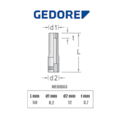 Soquete Sextavado Longo 5mm Encaixe 1/4 Pol. 20 L 013523 Gedore