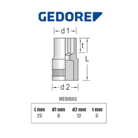 Soquete Torx 1/4 E6 M5 013605 Gedore 