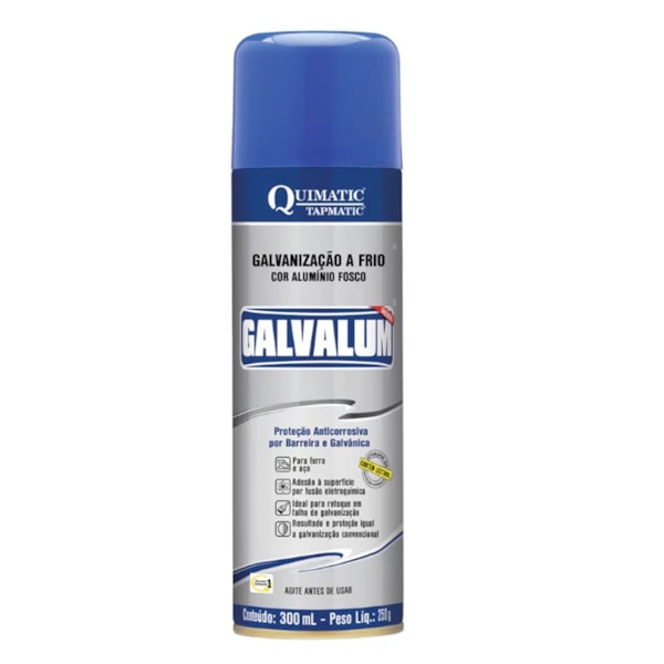 Spray Galvanização Alum Frio Galvalum 300ml DN1 Quimatic-0b340fdb-87d7-4916-8492-2b61525194da