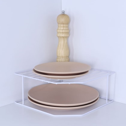 Suporte de Pratos Horizontal 2 Níveis Branco  990701 Bel Fix-7f8f932f-91fa-4062-a3b2-292135272bb1