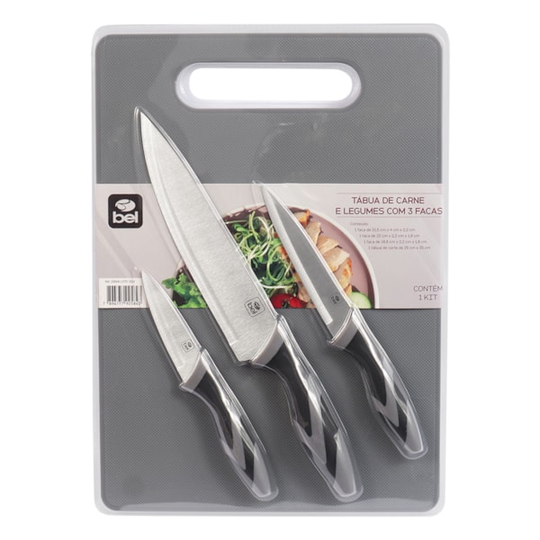 Tábua de Corte Carne e Legumes Com 3 Facas Inox Para Churrasco 228400 Bel Fix -40a1c625-f606-4b98-9e4a-58bb81ee27a7