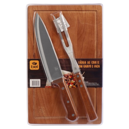 Tábua de Corte Em Madeira Com Garfo e Faca em Inox Para Churrasco 258500 Bel Fix -cf202b31-d724-4e0c-87f0-e7255ccc21db