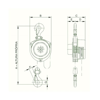 Talha Manual Compacta 5 Metros X 750 Kg Berg Steel-391e8441-9514-43b8-b905-cce4a279981f