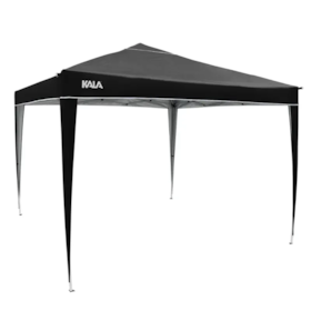 Tenda Gazebo Dobrável 3m x 3m Com Pés em Alumínio Preta 309981 Kala