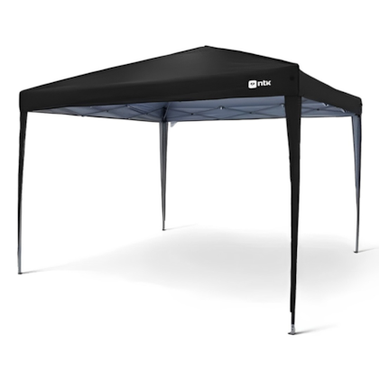 Tenda Gazebo Dobrável Aluxx em Alumínio 3x3m C/Proteção UV+50 Preta 351981-PR Nautika