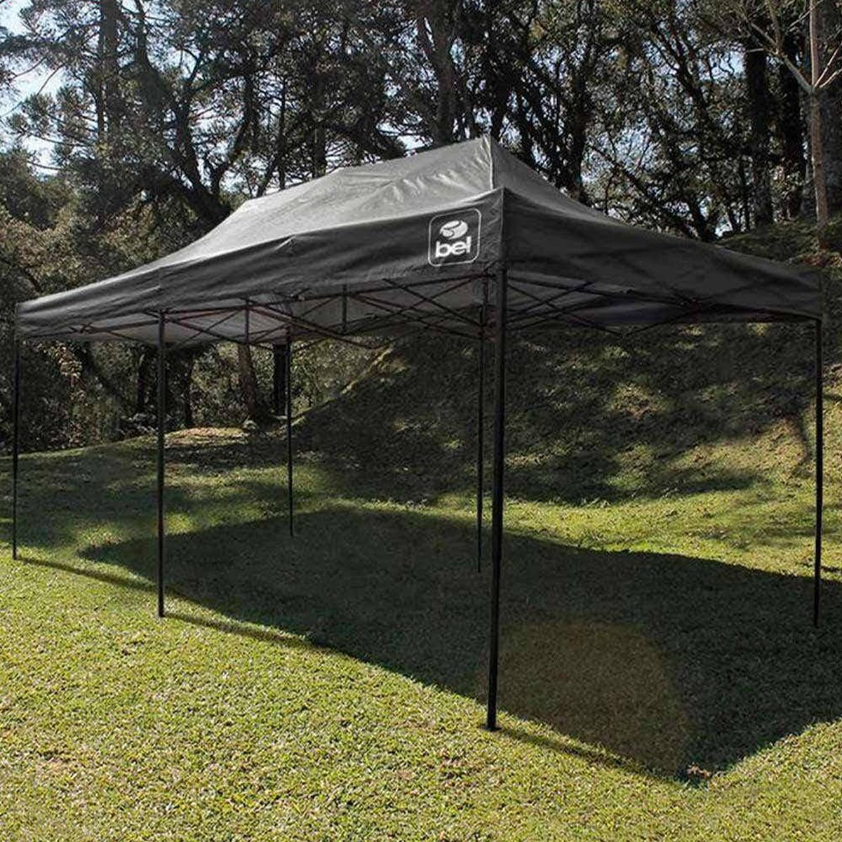 Tenda Gazebo Dobrável Pagoda Oversize 3m x 6m Oxford Preto 334607