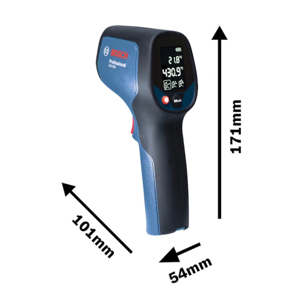 Termômetro Infravermelho de Superfície -30° a 500°C Professional GIS 500 Bosch -75e7fe20-9267-4da5-8a70-30a5738f3d09