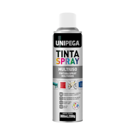 Tinta Spray Multiuso Branco Fosco 300ml/200g 05340111 Unipega