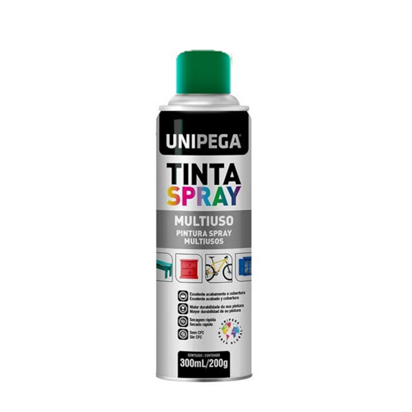 Tinta Spray Multiuso Verde 300Ml/200g 05340116 Unipega-f0190ff7-3795-48b9-89cd-921bb28ce522
