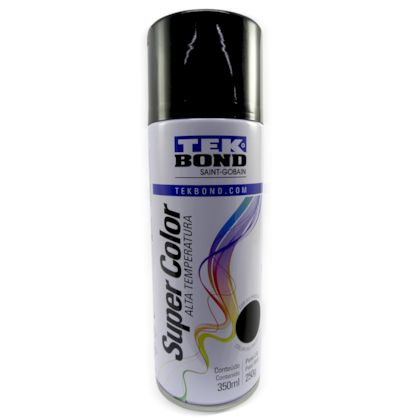 Tinta Spray Preto Fosco 350ml / 250g Alta Temperatura 23371006900 Tekbond-97441014-f38e-4de0-bc48-535598d46864
