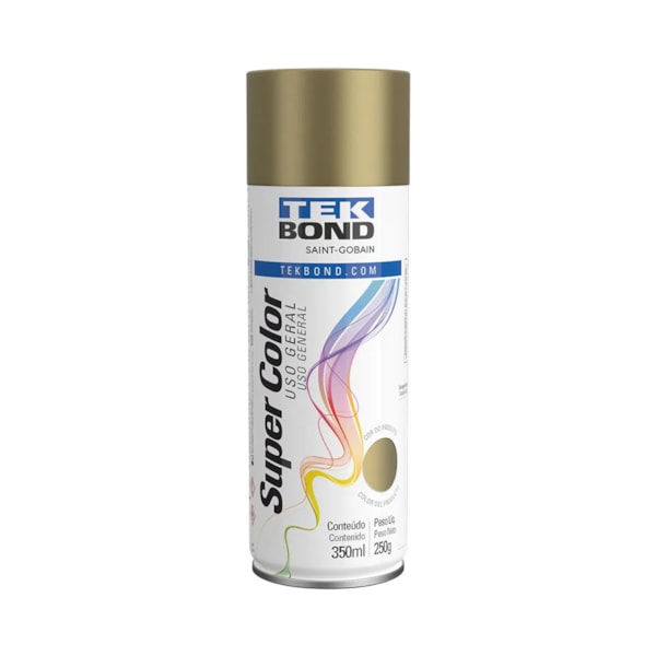 Tinta Spray Super Color para Uso Geral Dourado 350ml 23051006900 Tekbond -7b372229-f6b5-4d2e-a9f1-8d7839631d9c